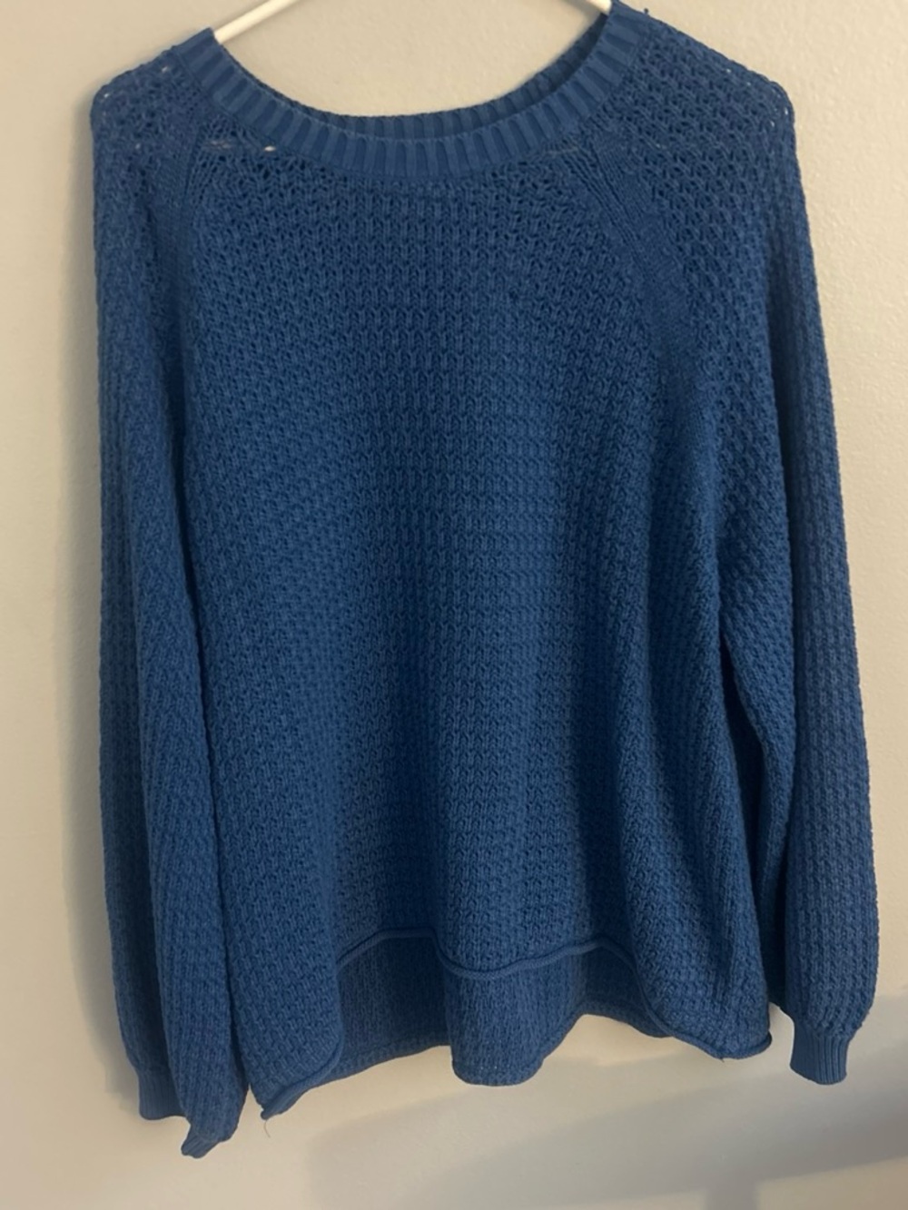 Sonoma Blue Waffle Knit Crewneck Sweater